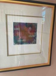 Framed Abstract Mixed Media Artwork by Jo Webster (or similar artist)