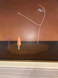 Minimalist Landscape with Figure and Birds