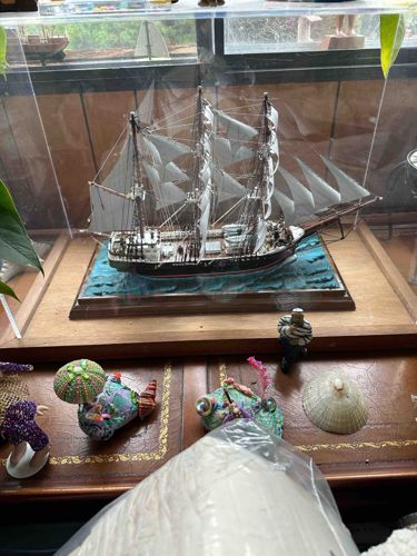 Sailing Ship Model in Display Case
