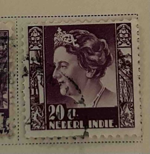 Queen Wilhelmina of the Netherlands Indies 20 Cent Stamp