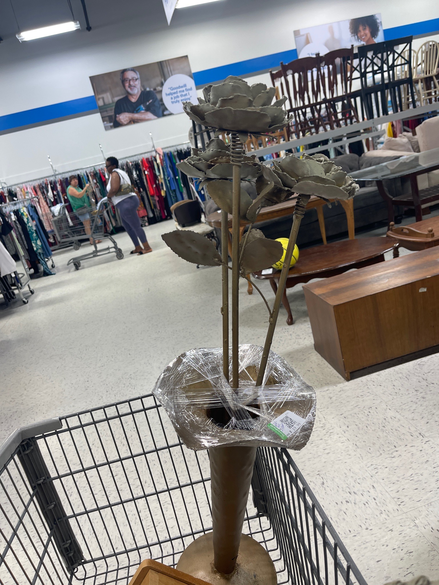 Submitted photo of Metal rose sculpture vase