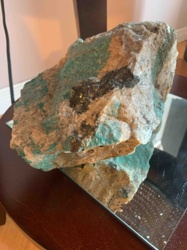 Raw Malachite/Chrysocolla Mineral Specimen in Quartz Matrix