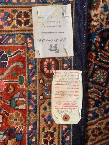 Hand-Woven Persian Wool and Silk Area Rug