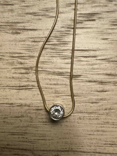 Solitaire Pendant Necklace with Bezel-Set Stone