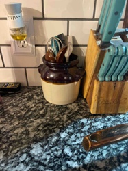 Two-Tone Stoneware Utensil Crock