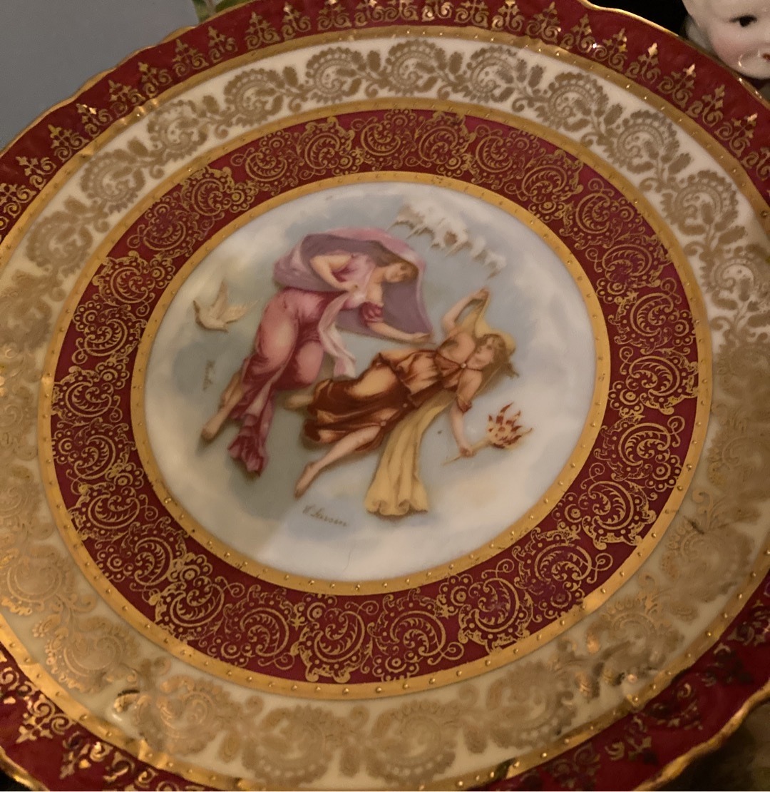 Submitted photo of porcelain decorative plate in the 19th-century European style