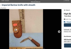 Imperial Barlow Knife with Woven Leather Sheath