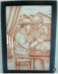 Painting in the style of Fernando Botero