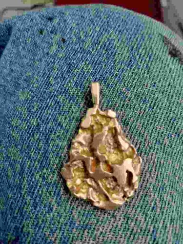 Modernist Brutalist Gold Nugget Style Pendant