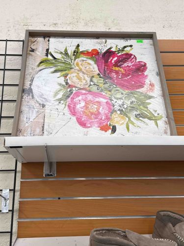 Framed Floral Impressionist Print on Textured Board