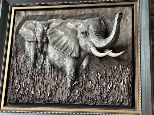 Elephant Relief Sculpture