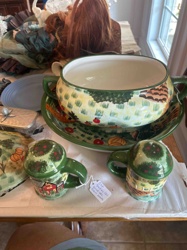 Hand-Painted 'Cabin in the Woods' Ceramic Tableware Set
