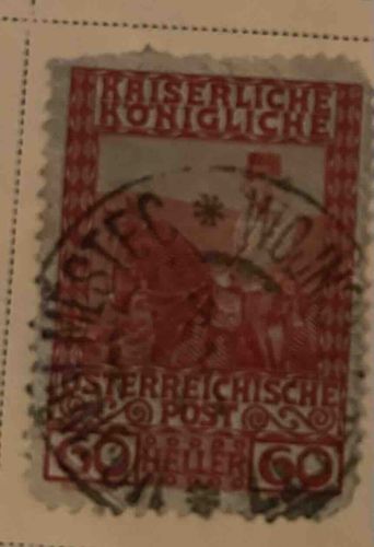 Austrian "Imperial Royal" 60 Heller Postage Stamp (1916 Jubilee Issue)
