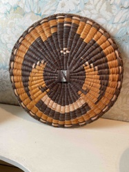 Native American Coiled Basketry Plaque