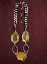 Multi-Faceted Yellow Stone Statement Necklace