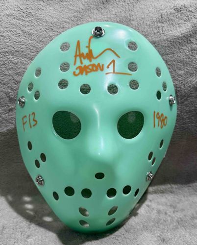 Autographed Aqua Hockey Mask (Jason Voorhees style)