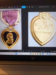 Pre-WWII Split Brooch Purple Heart Medal to Emilio Genozzi
