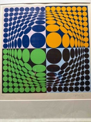 Optical Art Print with Lenticular Illusion