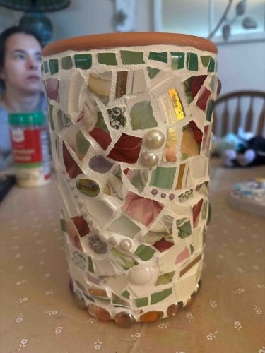 Handmade Picassiette (Broken China) Mosaic Terracotta Pot