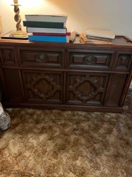 Vintage Wooden Stereo Console with Integrated Speakers