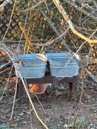 Vintage Galvanized Double Wash Tub with Stand