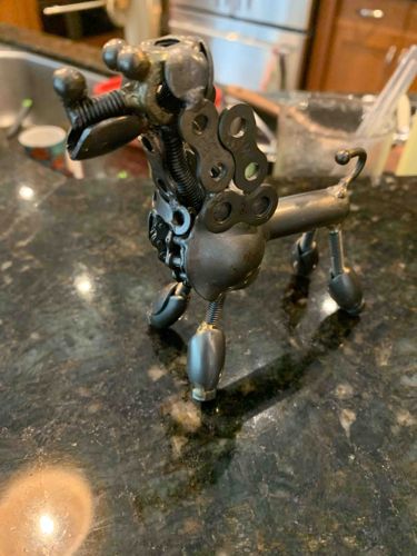 Recycled Metal Dog Sculpture (Poodle)