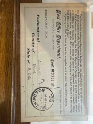 U.S. Post Office Department Registered Mail Bill