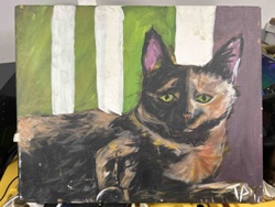 Painting of a Calico Cat