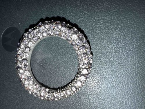 Circular Pavé Rhinestone Brooch or Pendant