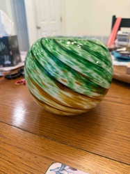 Multi-Color Swirled Art Glass Bowl