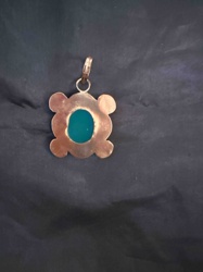 Cabochon Jade Copper Pendant