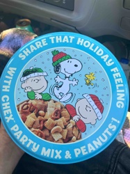 Chex Party Mix & Peanuts Holiday Collectible Tin (Peanuts Characters)