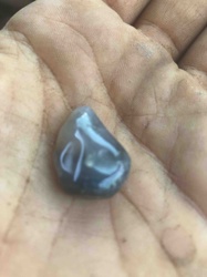 Polished Grey-Blue Tumbled Stone (Likely Labradorite or Moonstone)