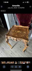 Italian Marquetry and Carved Wood Occasional Table