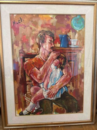 Painting of a Father and Daughter