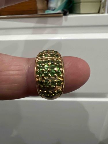 10k Gold Peridot Multi-Row Band Ring