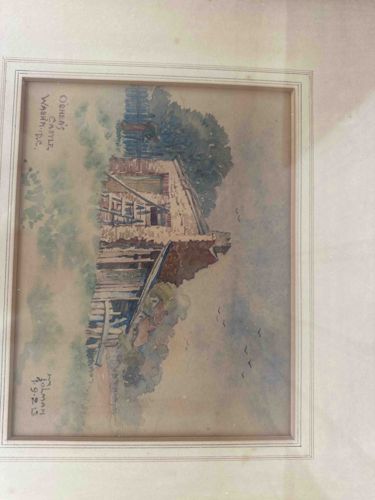 Watercolor Painting of 'Owen's Castle, Washington, D.C.' by J.C. Holman, 1923