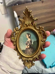Oval Portrait Miniature in Ornate Gilt Frame