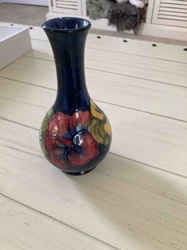 Art Pottery Vase with Hibiscus Motif