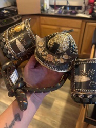 Japanese Lacquered and Gilt Metal Armor Component