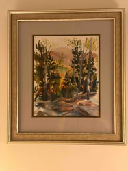 Douglas Johnson Watercolor Landscape: Forest Path