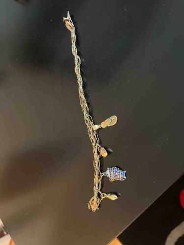 Multi-Strand Charm Bracelet with Beach-Themed Charms