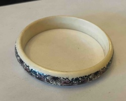 Vintage Floral Painted Bangle Bracelet