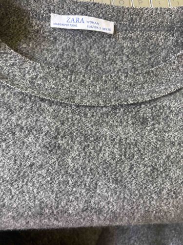 Zara Woman Gray Marl Knit Top