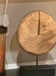 Wood Slice Decorative Sculpture on Stand