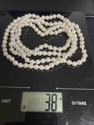 Faux Pearl Knotted Strand Necklace (56-inch)