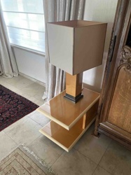Art Deco Style Table Lamp with Integrated Shelving Unit