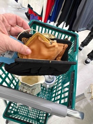 Vintage Black Clutch with Gold-Framed Coin Purse