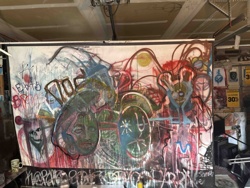 Mixed Media Unstretched Mural: 'Profanity Dream' (Attributed)