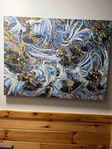 Untitled Abstract Owl Composition by Jennifer Walden